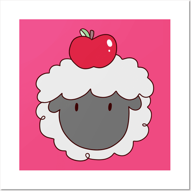 Apple Sheep Face Wall Art by saradaboru